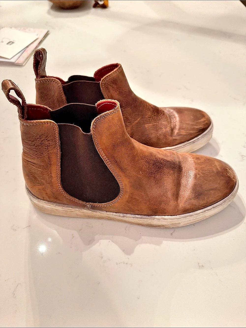BED|STU Novel II Brown Leather Chelsea Ankle Boots
